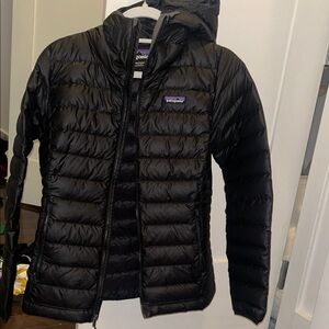 Patagonia Quilted Black Hooded Jacket